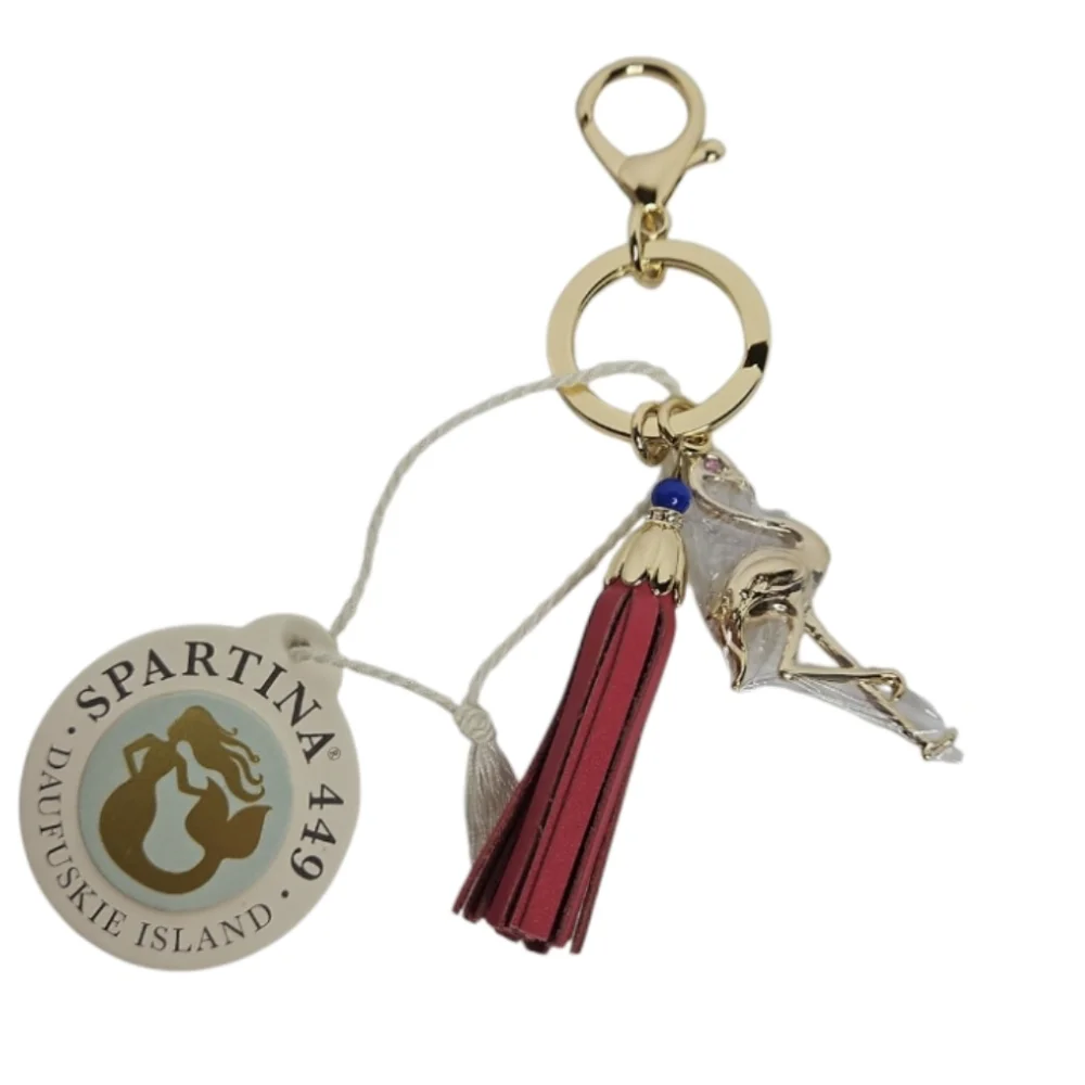 Spartina 449 Icon Keychain Bag Charm Pink Flamingo NEW